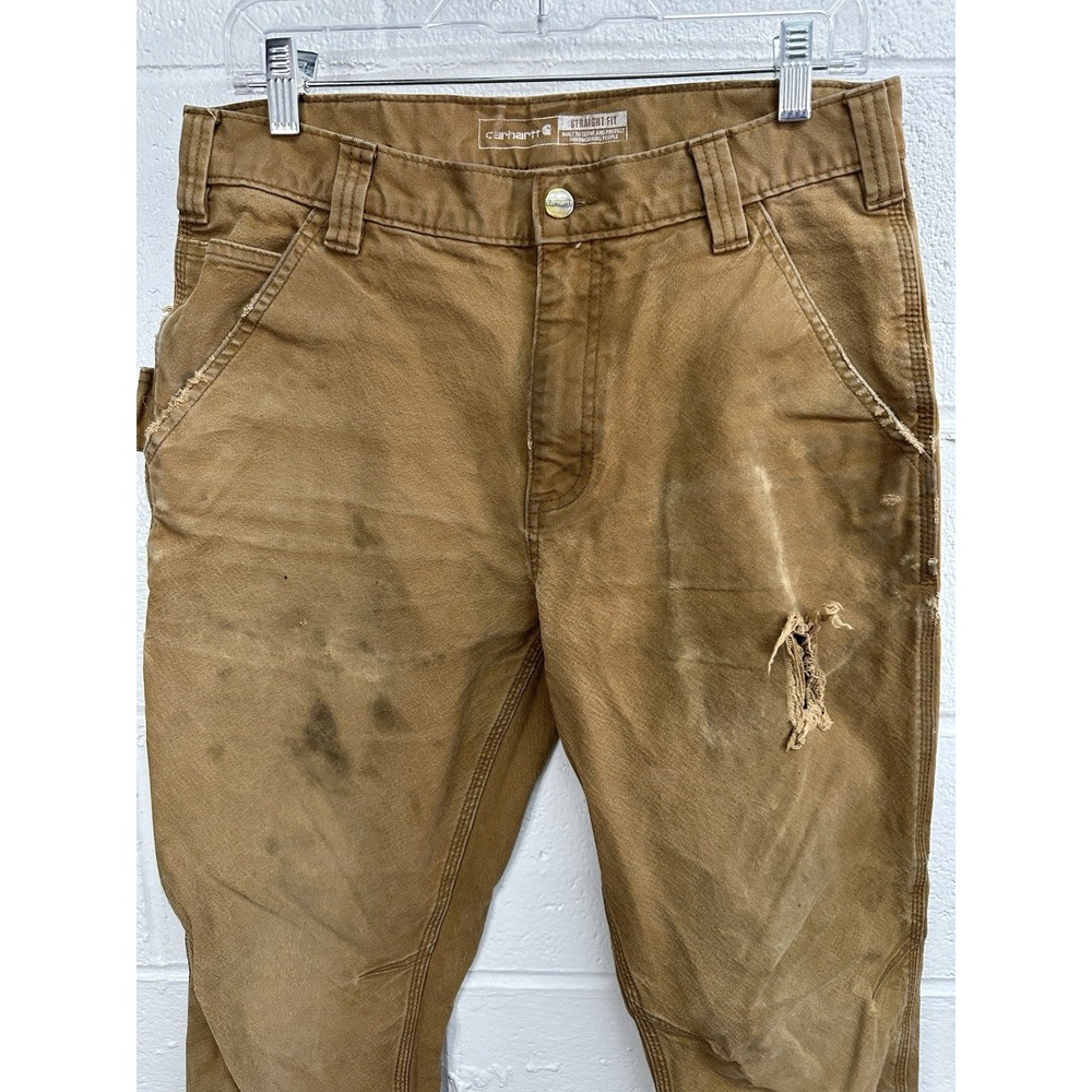 Carhartt Utility Work Pant Brown Rugged Flex Straight Duck / Men's 32x34